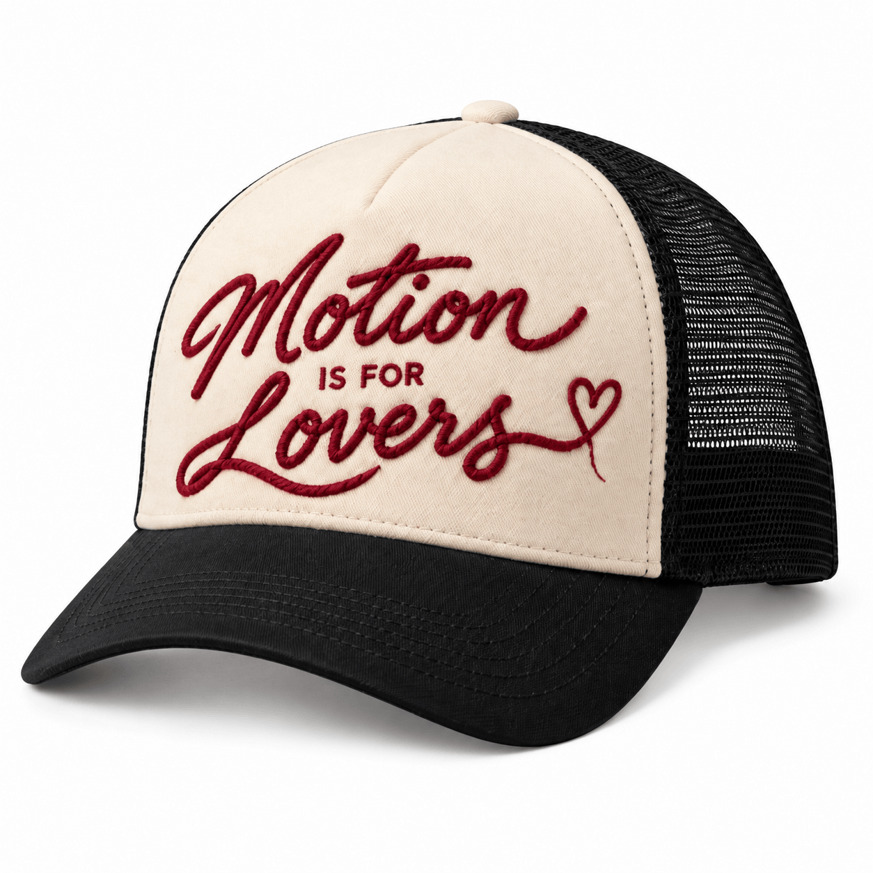 MOTION Is for Lovers Trucker, photo 1: Motion Is for Lovers trucker front view on white