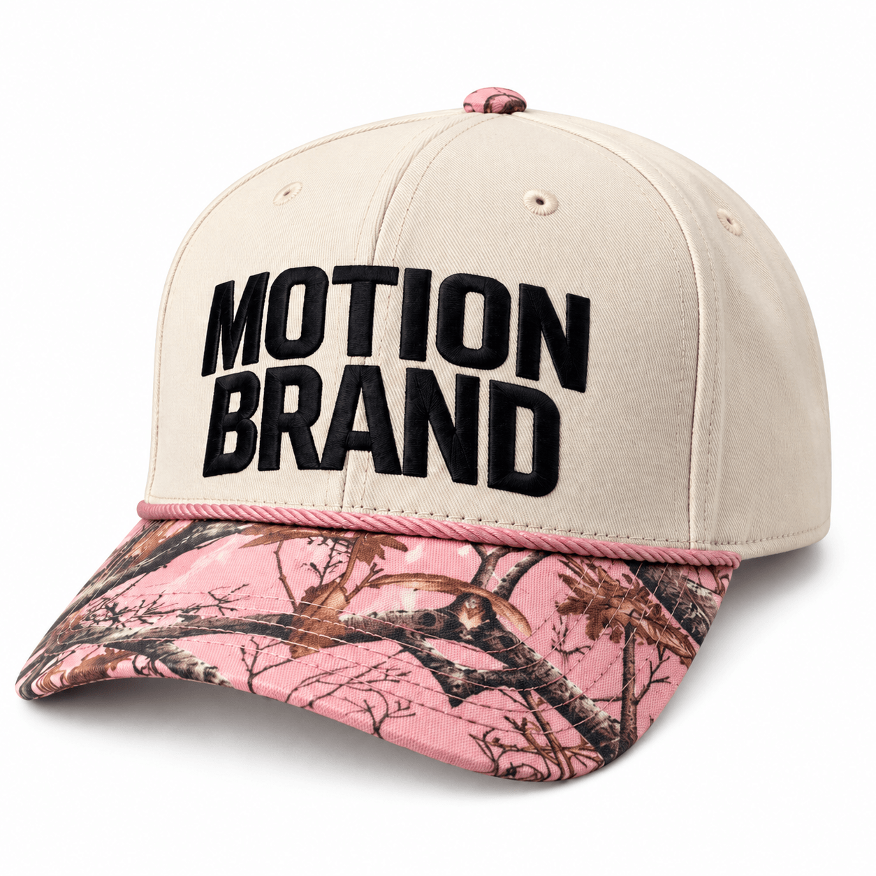 MOTION Pink Camo Cap, photo 1: Pink camo cap front view on white